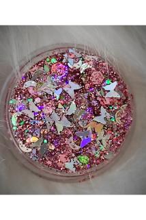Mini Doğal Jel Glitter - Kiraz Çiçeği Kelebek