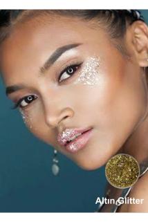 Jel Form Makyaj Simleri Glitter Işıltılı Yüz Makyajı Altın