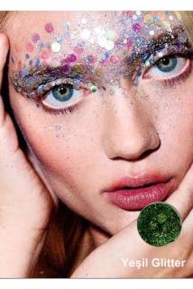 Jel Form Makyaj Simleri Glitter Işıltılı Yüz Makyajı Yeşil