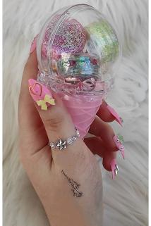 Glitter Jel Far Simli &kalpli Lipgloss Barbie Serisi Set